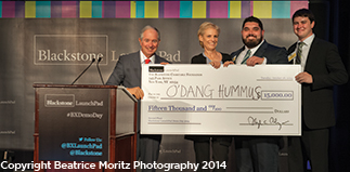 Jesse Wolfe and O'Dang Hummus receive best student-run venture at the Blackstone LaunchPad Demo Day in New York City.