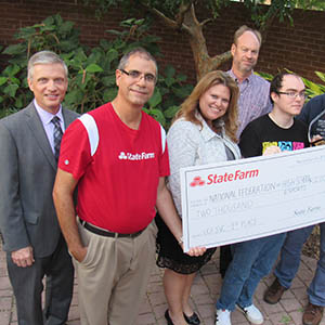 2017 Social Venture competition winner with group