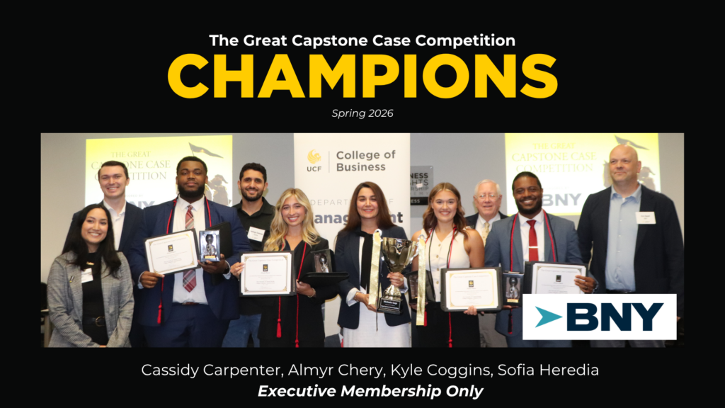 Team Executive Membership Only Wins Spring 2026 Great Capstone Case Competition, Presented by BNY